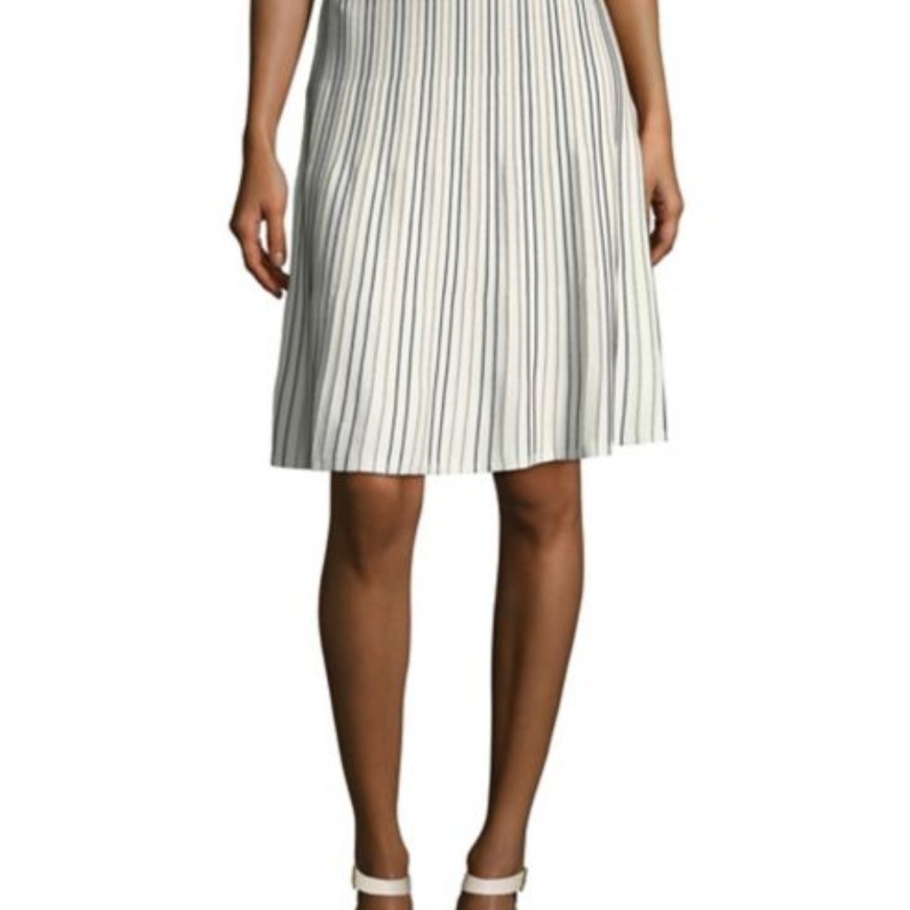 Calvin Klein Striped Knit Cream Skirt